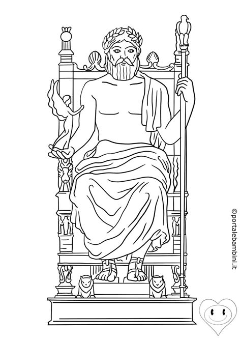 Disegno di Statua di zeus all'olimpia da colorare.